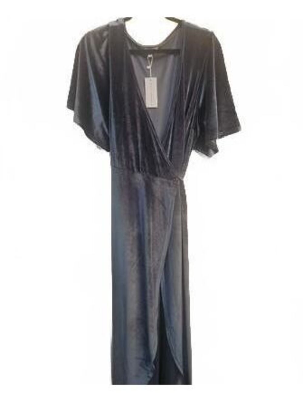 Baltic Born Women's Blue Velvet Katelyn Maxi Wrap Dress 2XL NWT